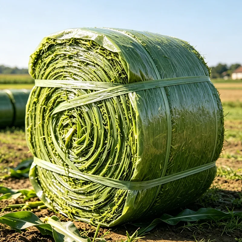 Insilato di mais imballato con fascia elastica